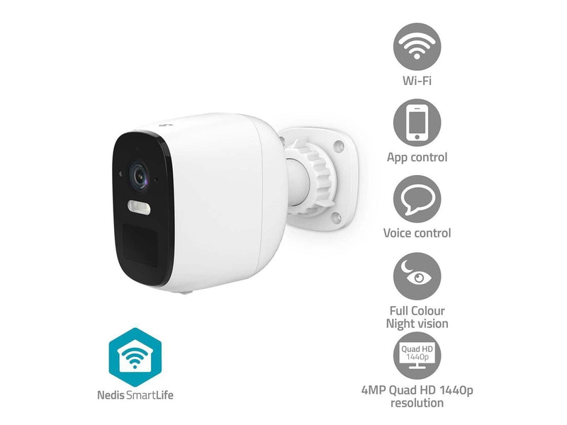 Nedis SmartLife outdoor camera Wi-Fi 4MP Quad HD 1440p / 2560x1440 IP66 With motion sensor Night vision White