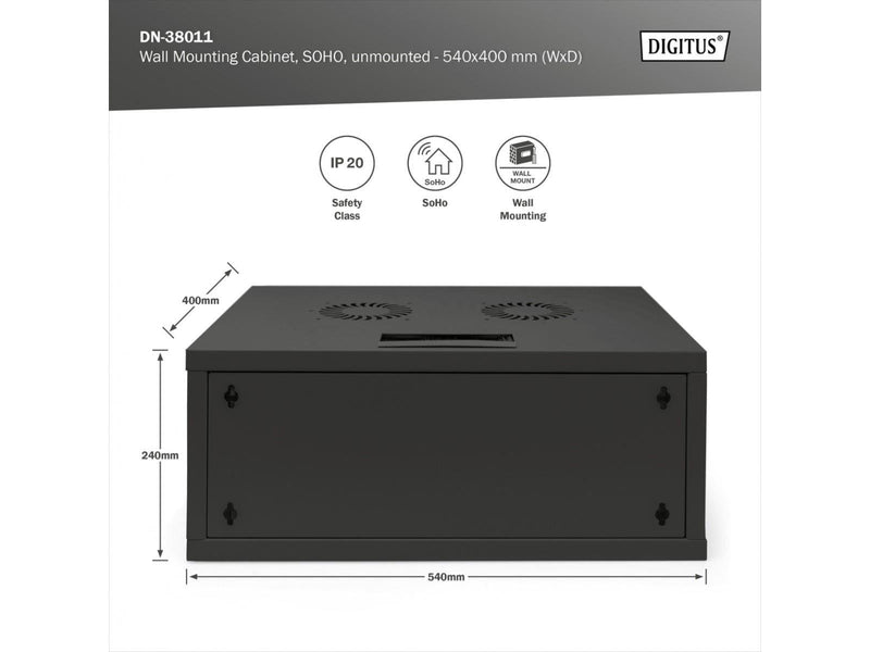 DIGITUS SoHo Series - cabinet - 540 x 400 mm (WxD) unassembled - 4U