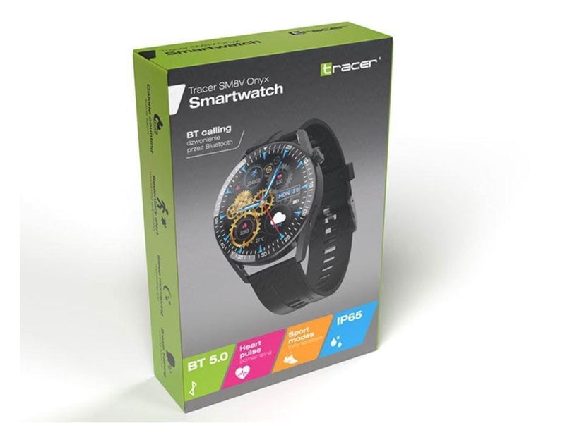Tracer SM8V ONYX smart watch with strap - black