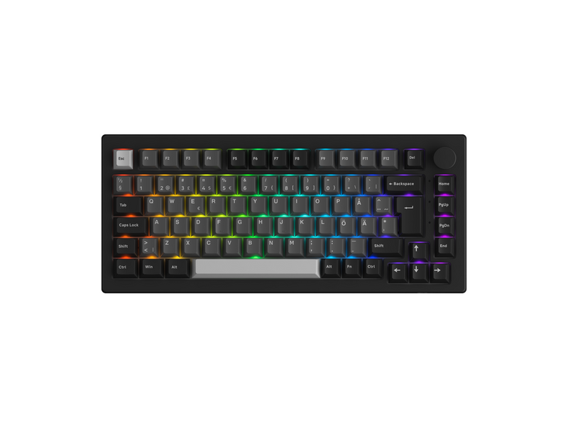 Akkogear 5075B Plus-S Black & Silver - V3 Blue Pro - Gaming Tastaturen - ohne Numpad - Universal - Schwarz