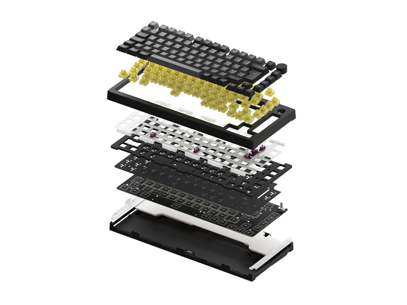 Akkogear 5075B Plus-S Black & Silver - V3 Blue Pro - Gaming Tastaturen - ohne Numpad - Universal - Schwarz