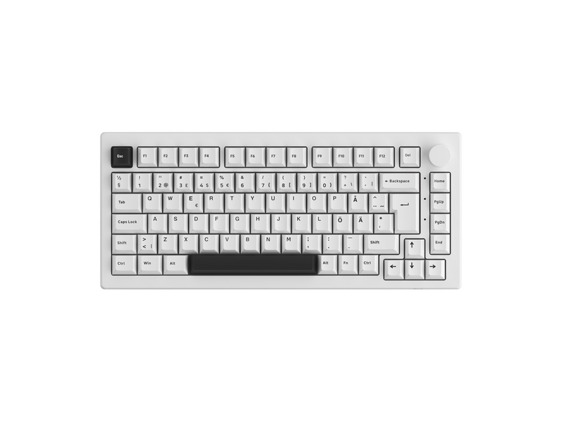 Akkogear 5075B Plus-S Black on White - V3 Blue Pro - Gaming Tastaturen - ohne Numpad - Universal - Weiss