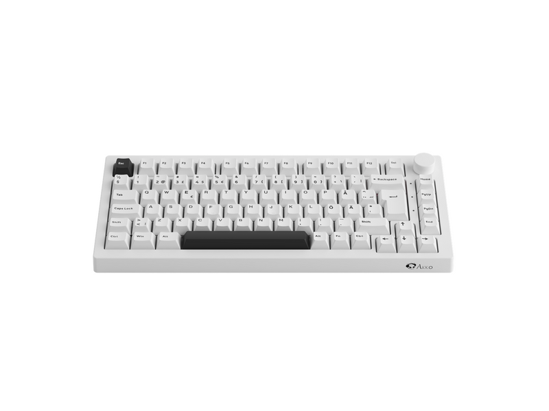 Akkogear 5075B Plus-S Black on White - V3 Blue Pro - Gaming Tastaturen - ohne Numpad - Universal - Weiss