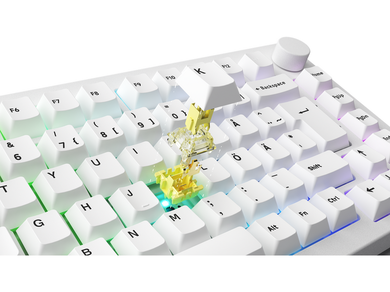 Akkogear 5075B Plus-S Black on White - V3 Blue Pro - Gaming Tastaturen - ohne Numpad - Universal - Weiss