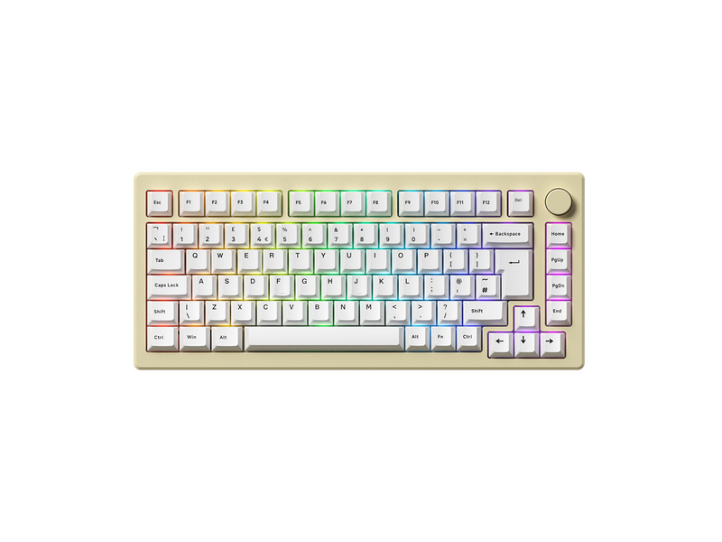 Akkogear MOD 007B HE Cream White - Gaming Tastaturen - ohne Numpad - Universal - Weiss