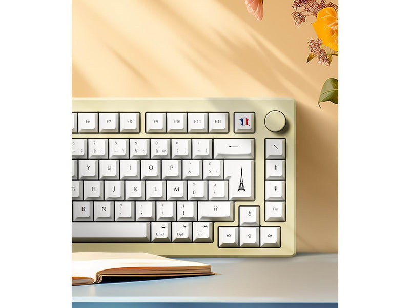 Akkogear MOD 007B HE Cream White - Gaming Tastaturen - ohne Numpad - Universal - Weiss