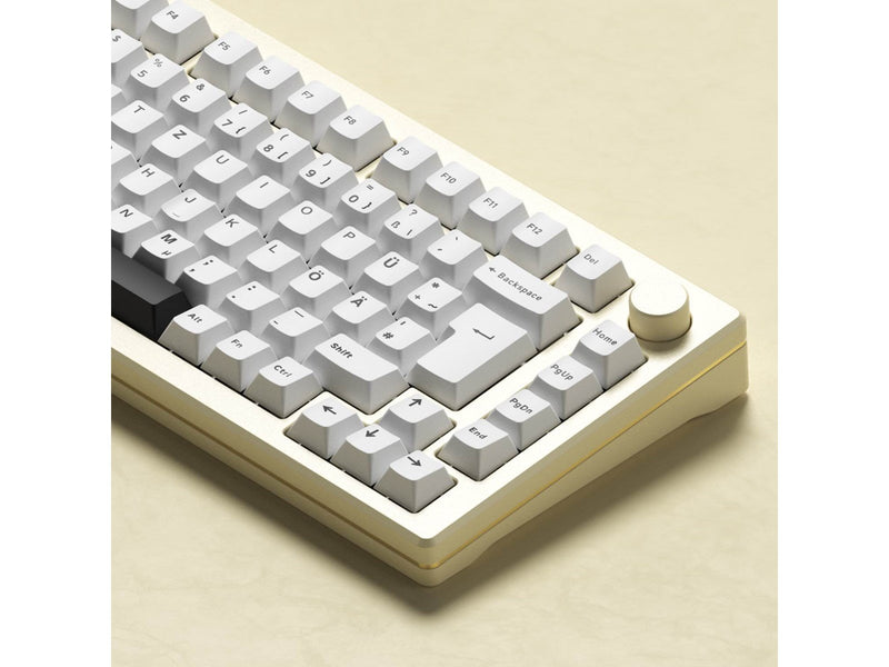 Akkogear MOD 007B HE Cream White - Gaming Tastaturen - ohne Numpad - Universal - Weiss