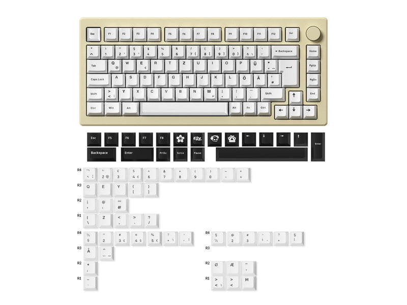 Akkogear MOD 007B HE Cream White - Gaming Tastaturen - ohne Numpad - Universal - Weiss
