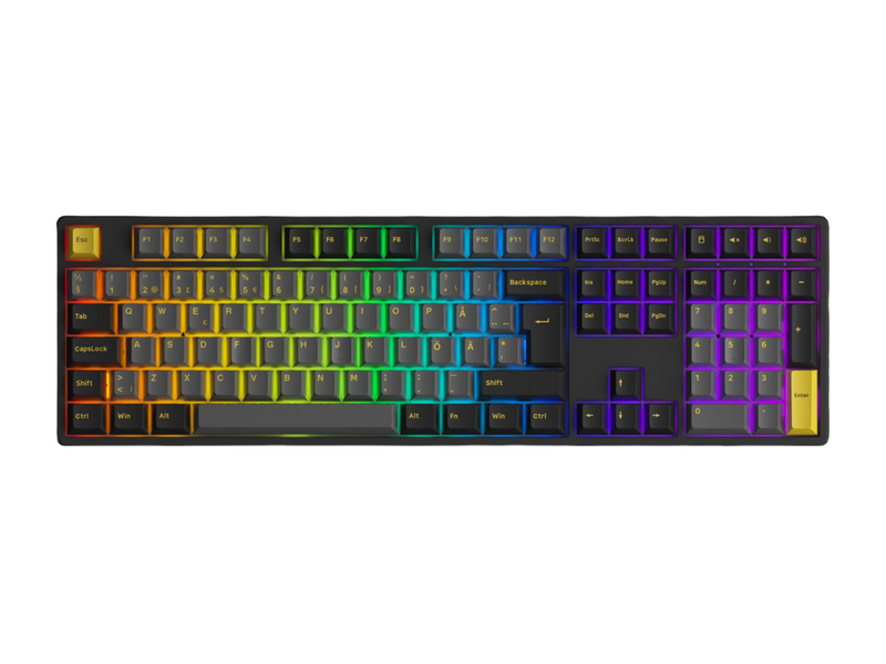 Akkogear 5108B Black/Gold - V3 Blue Pro Switch - Gaming Tastaturen - Universal - Schwarz