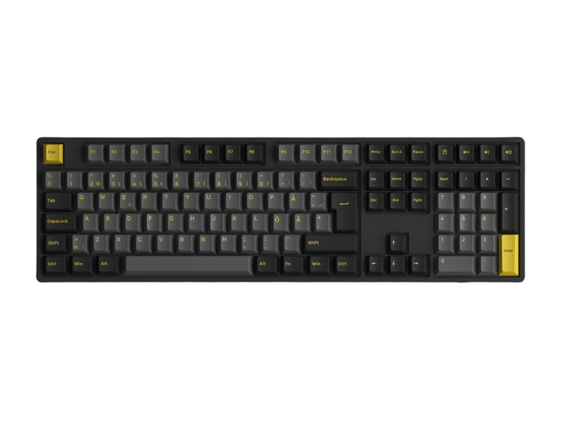 Akkogear 5108B Black/Gold - V3 Yellow Pro Switch - Gaming Tastaturen - Universal - Schwarz