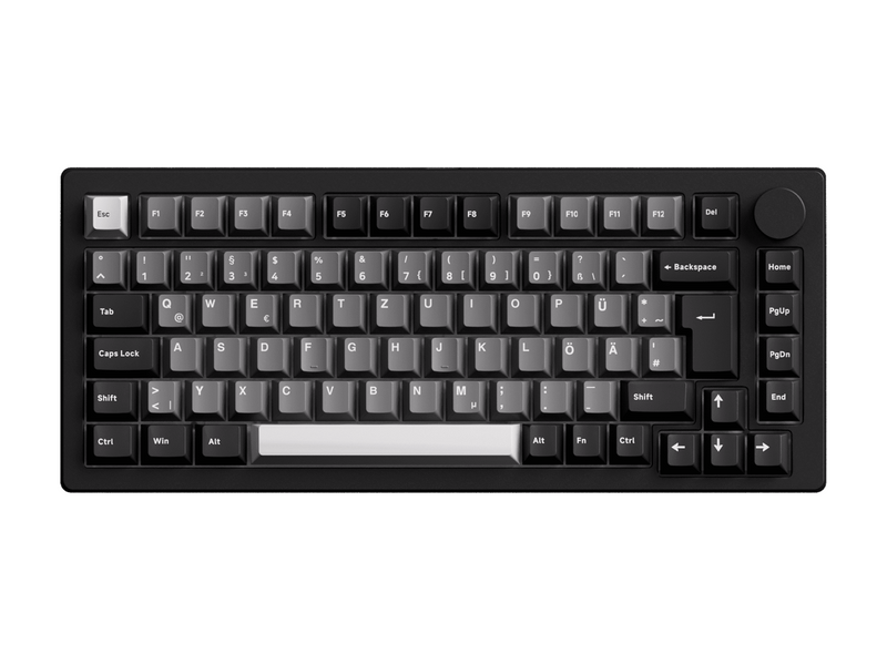 Akkogear Monsgeek M1W V3 Black & Silver - V3 Piano Pro Switch - Gaming Tastaturen - ohne Numpad - Universal - Schwarz
