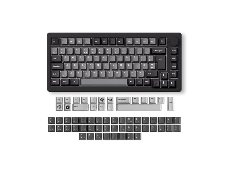 Akkogear Monsgeek M1W V3 Black & Silver - V3 Piano Pro Switch - Gaming Tastaturen - ohne Numpad - Universal - Schwarz
