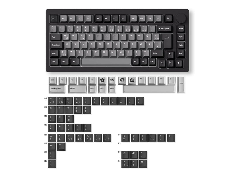 Akkogear Monsgeek M1W V3 Black & Silver - V3 Piano Pro Switch - Gaming Tastaturen - ohne Numpad - Universal - Schwarz