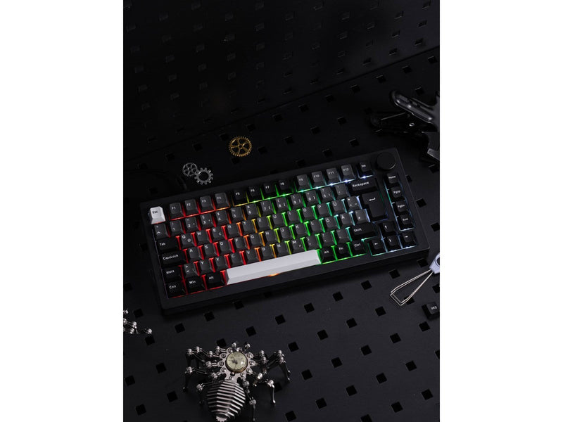 Akkogear Monsgeek M1W V3 Black & Silver - V3 Piano Pro Switch - Gaming Tastaturen - ohne Numpad - Universal - Schwarz