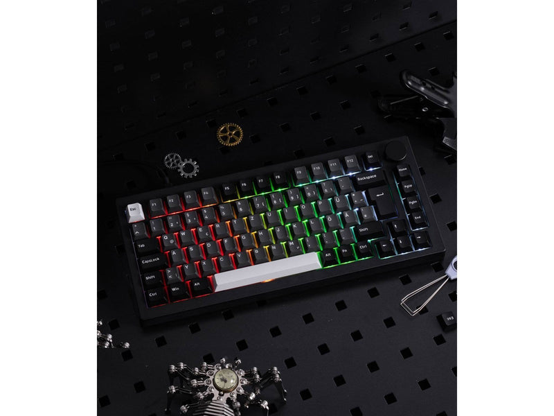 Akkogear Monsgeek M1W V3 Black & Silver - V3 Piano Pro Switch - Gaming Tastaturen - ohne Numpad - Universal - Schwarz