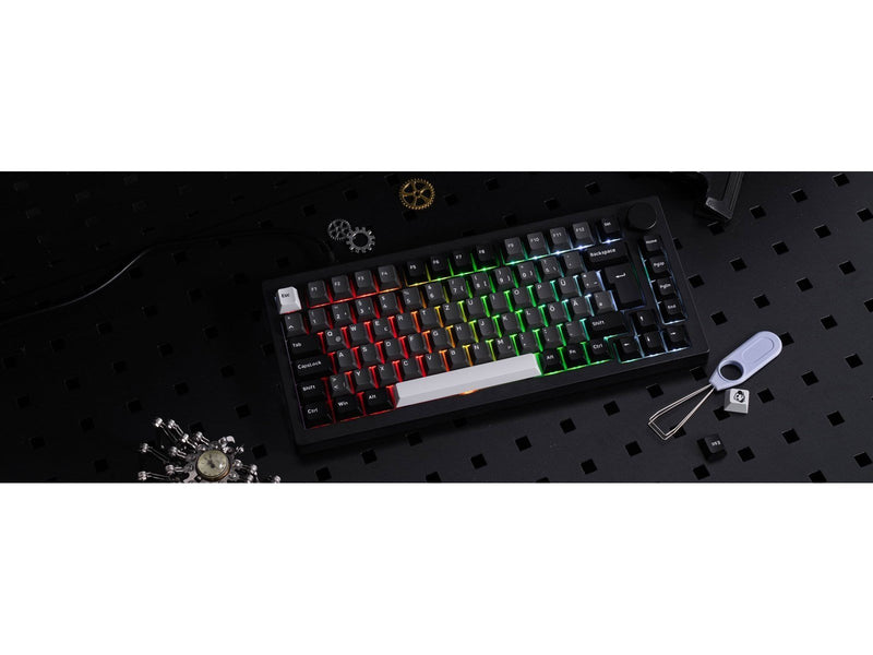 Akkogear Monsgeek M1W V3 Black & Silver - V3 Piano Pro Switch - Gaming Tastaturen - ohne Numpad - Universal - Schwarz