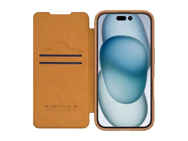 Nillkin Qin Pro Leather Case for iPhone 16 - Brown