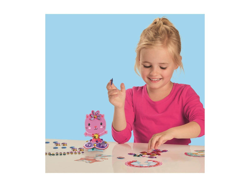SES Creative Diamond Dancers - Craft Kit to Make Paper Dancing Dolls - Decorate with 65 Diamond Stickers