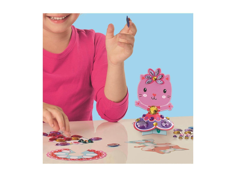 SES Creative Diamond Dancers - Craft Kit to Make Paper Dancing Dolls - Decorate with 65 Diamond Stickers