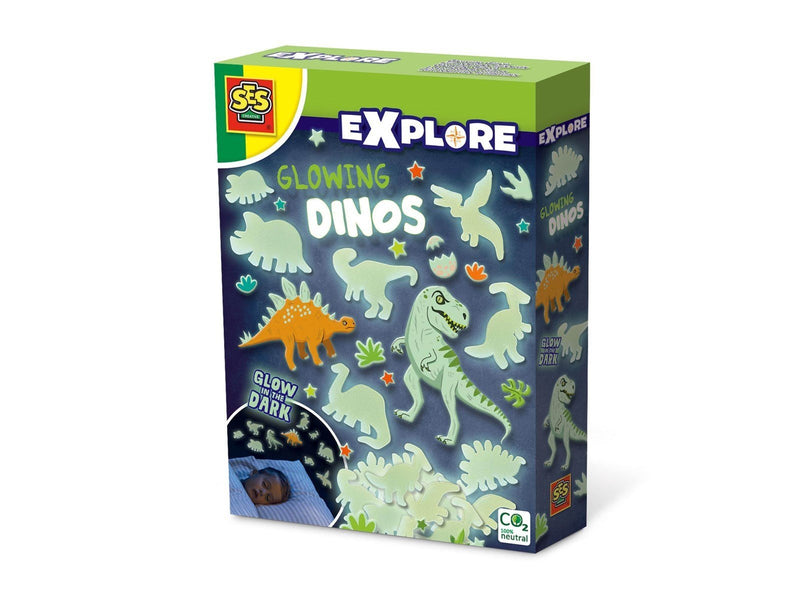 SES Creative Glowing dinos - Glow in the dark Cool dino themed bedroom decoration