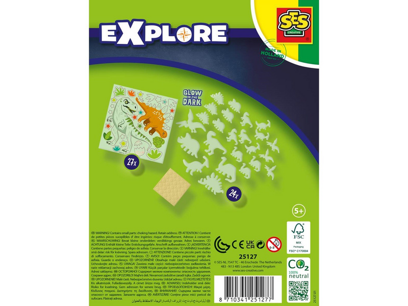 SES Creative Glowing dinos - Glow in the dark Cool dino themed bedroom decoration