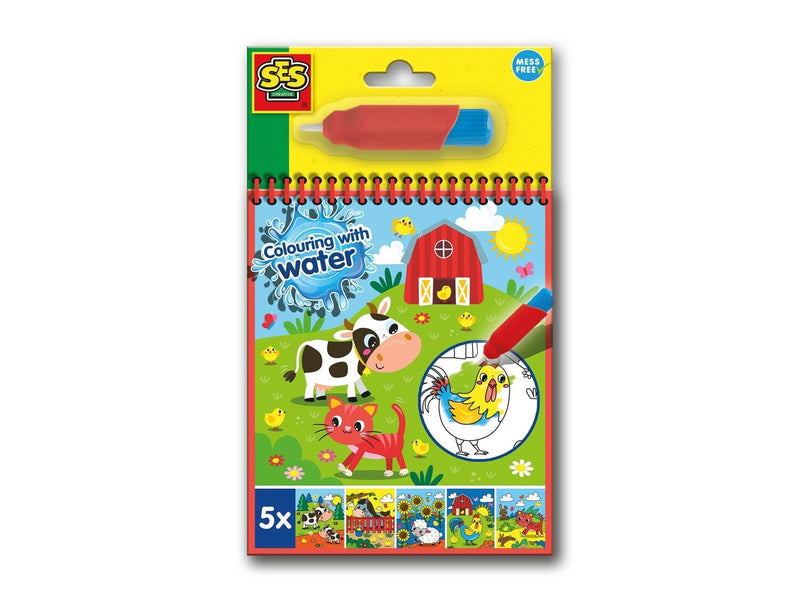 SES Creative Colour with Water Farm Colouring Book