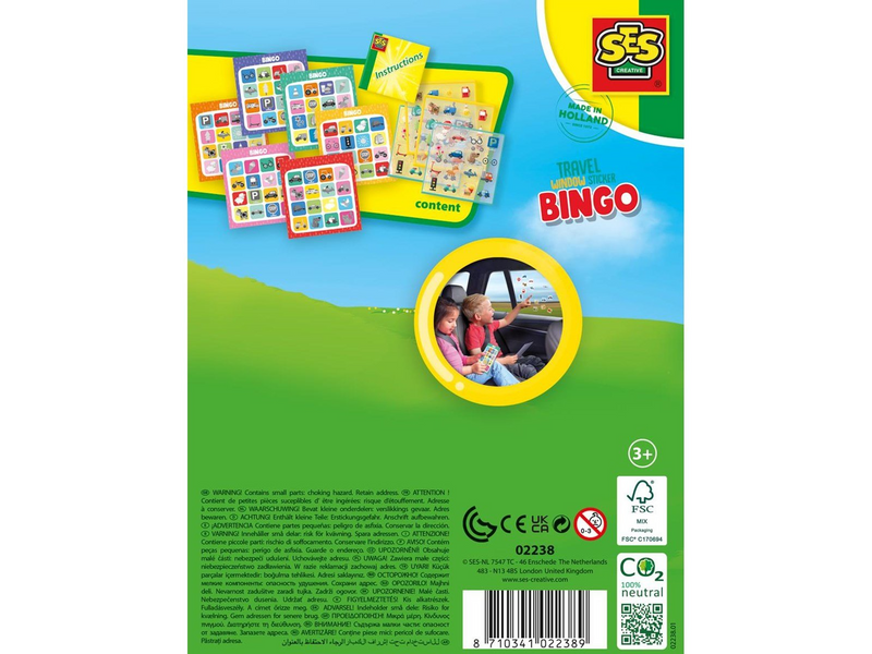 SES Creative Travel Game Window Sticker Bingo
