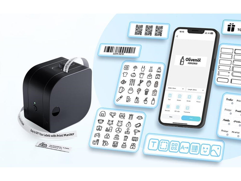 Phomemo P12 Portable Label Printer - Black