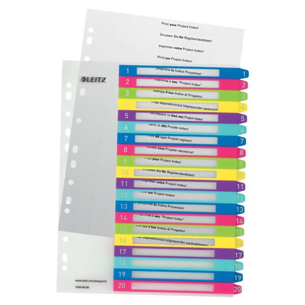 LEITZ Ordnerregister WOW Vollformat - 1 Satz