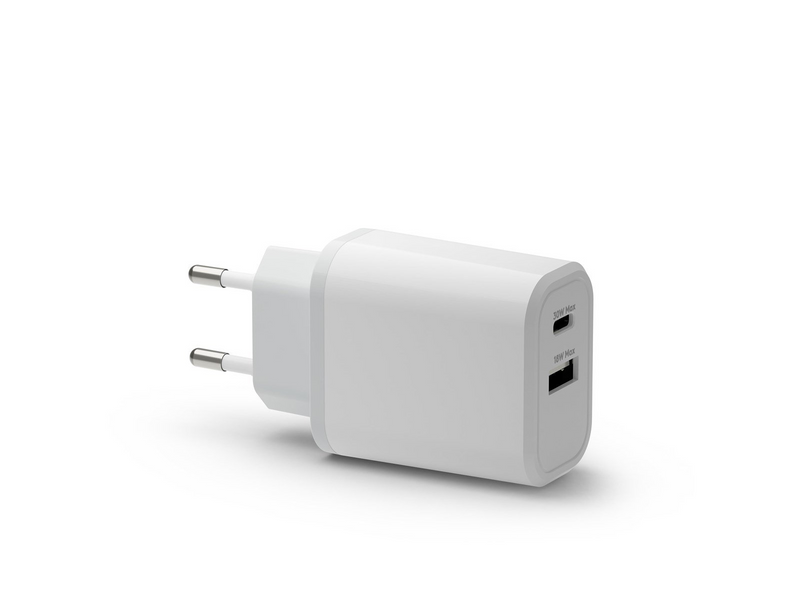 dbramante1928 re-charge - EU Wall Charger - USB-C 30W+USB-A 18W - White