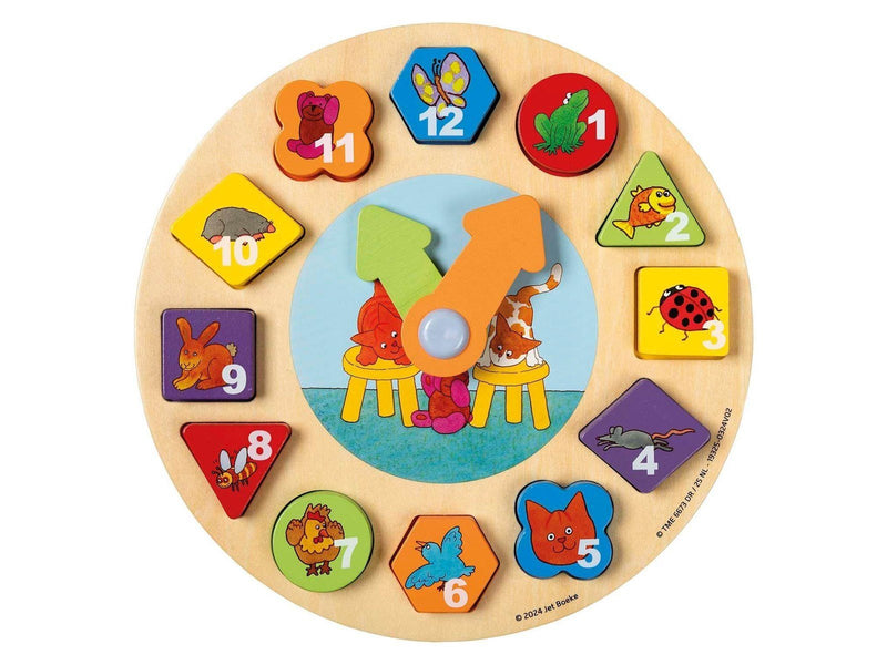 Bambolino Toys - Dikkie Dik Wooden Learning Clock 12 pcs.