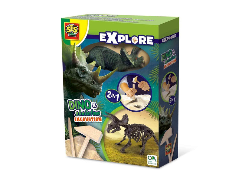 SES Creative Explore Dino and skeleton excavation 2 in 1 - Triceratops