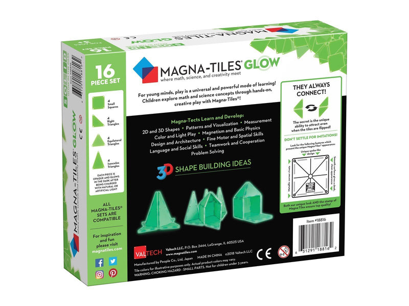 Magna-Tiles Glow 16-Piece Magnetic Building Set