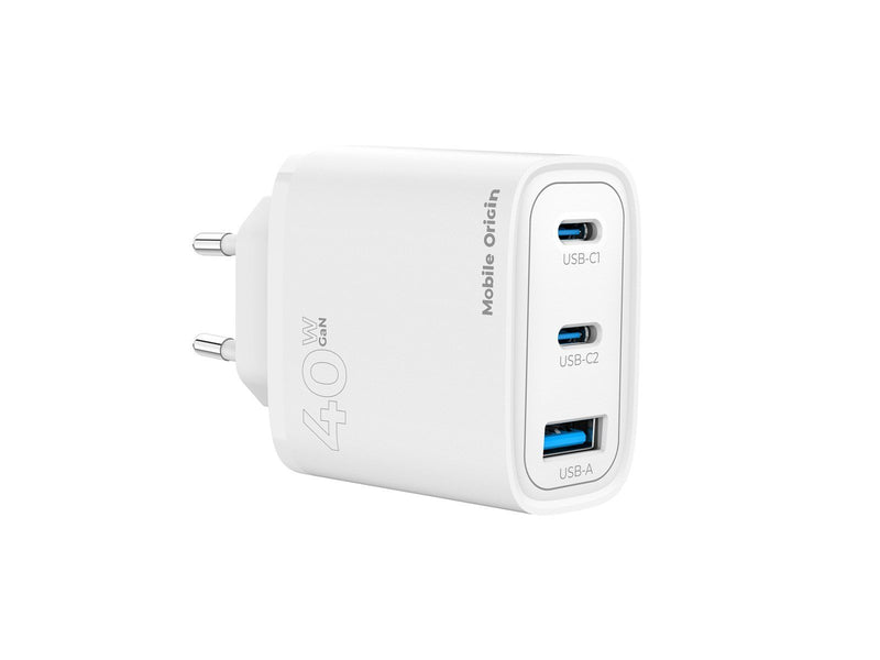 Mobile Origin GaN 40W Wall Charger MO13 1 USB-A + 2 USB-C