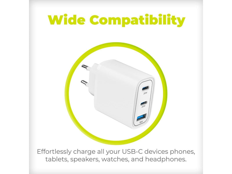 Mobile Origin GaN 40W Wall Charger MO13 1 USB-A + 2 USB-C