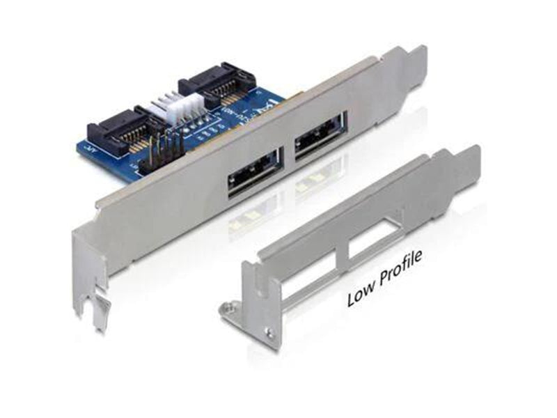 DeLOCK Slot bracket 2x eSATAp 5V/12V with Low Profile Bracket