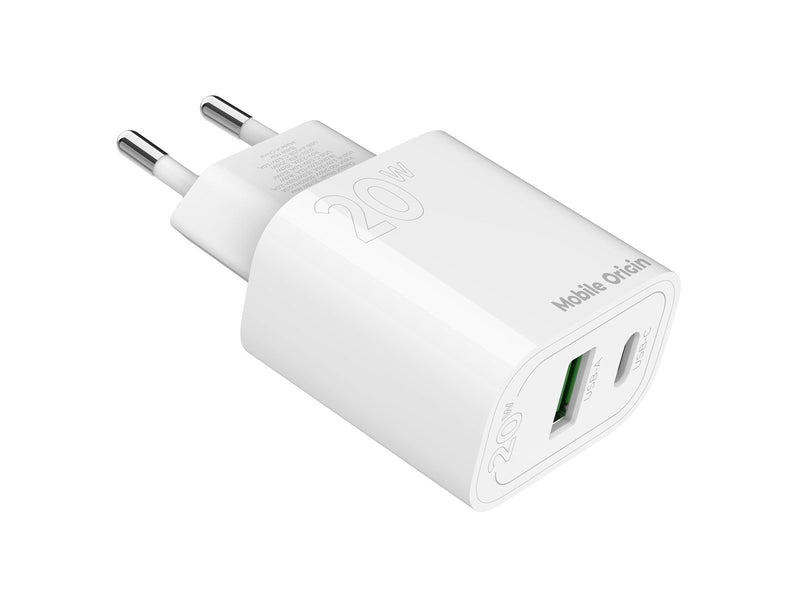 Mobile Origin PD20W Wall Charger MO12 1 USB-A + 1 USB-C