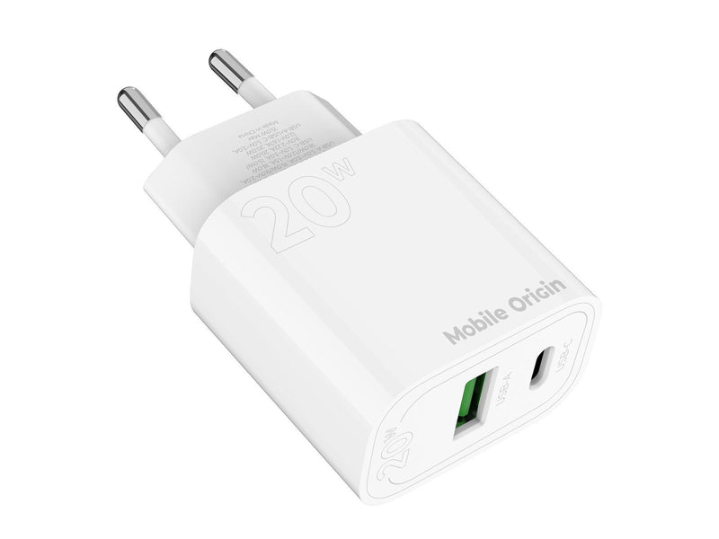 Mobile Origin PD20W Wall Charger MO12 1 USB-A + 1 USB-C