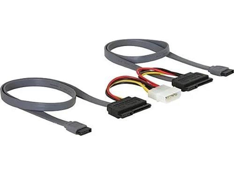DeLOCK SATA Cable for 2xSATA Hard Drives + Molex 4-pin Power