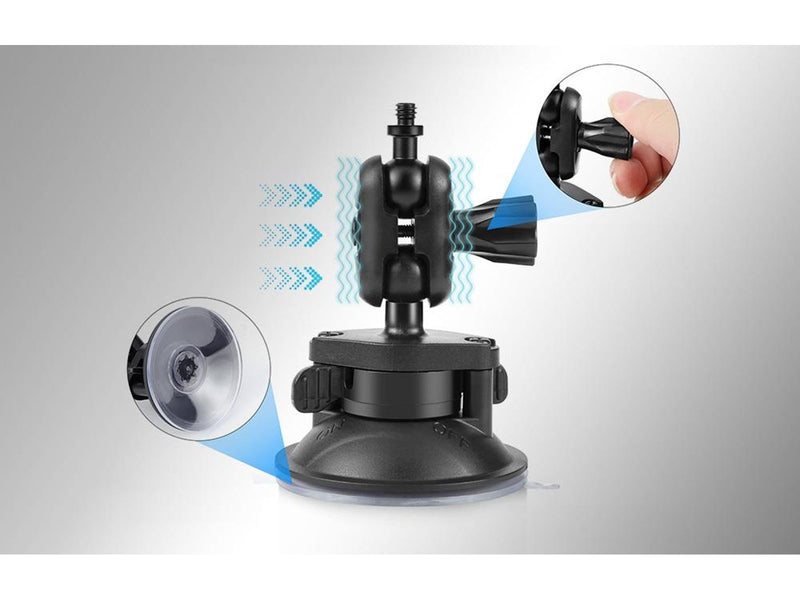 Puluz 1/4 inch Magic Arm Suction Cup Mount - Black