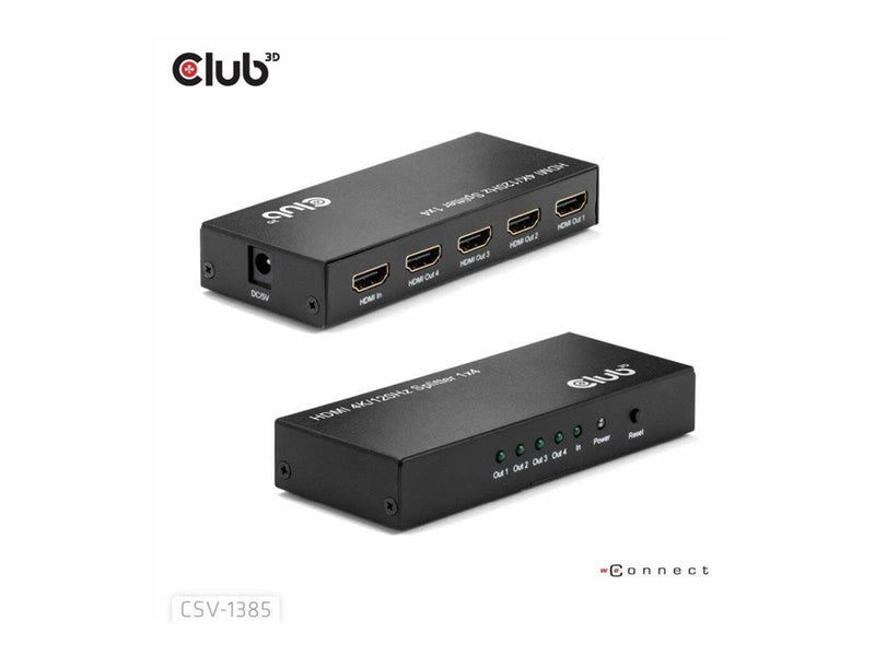 Club 3D CSV-1385 - video/audio splitter - 1 to 4 4K120Hz - 4 ports