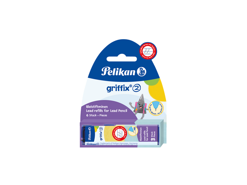 Pelikan griffix® Minen für Bleistift, Minenstärke 2 mm, schwarz, Blister mit 3 Stück