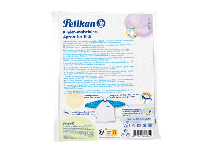 Pelikan Malschürze mit Klettverschluss und Aufhängerschlaufe, Blau