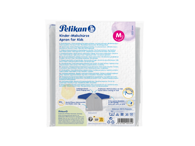 Pelikan Malschürze mit Klettverschluss und Aufhängerschlaufe, Blau