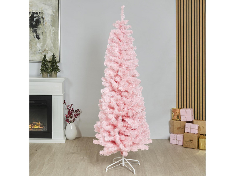 NORDIC WINTER Christmas tree artificial PVC - 180 x 68 cm - "BLING" Class C - pink