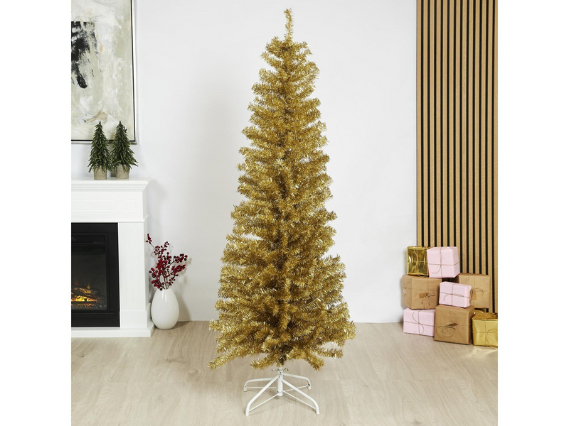 NORDIC WINTER Christmas tree artificial PVC - 180 x 68 cm - "BLING" Class C - Gold