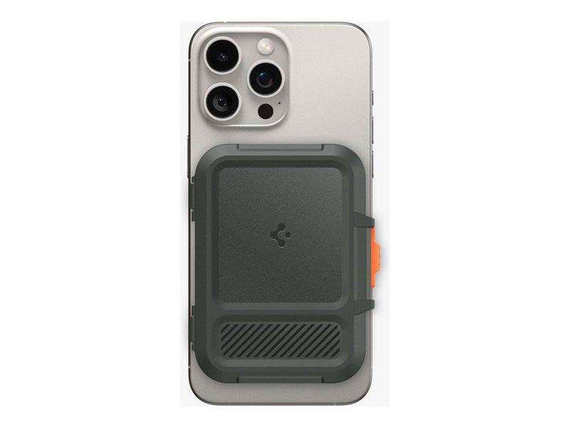 Spigen iPhone Lock Fit MagSafe Wallet military green