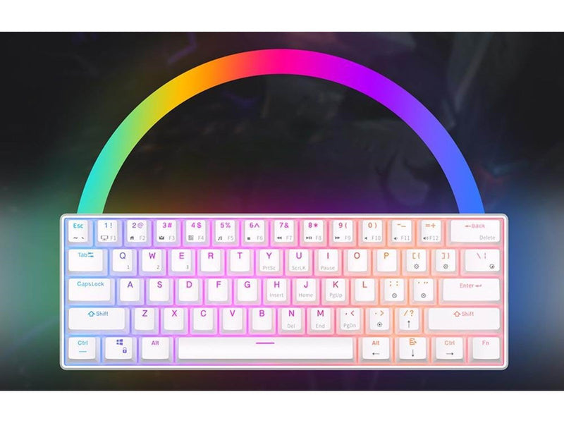 Royal Kludge Mechanical RK61 RGB Red Switch - Tastaturen - Weiss
