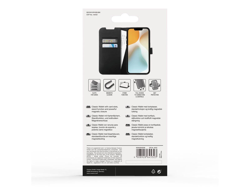 Vivanco Classic Wallet Apple iPhone 16e Black