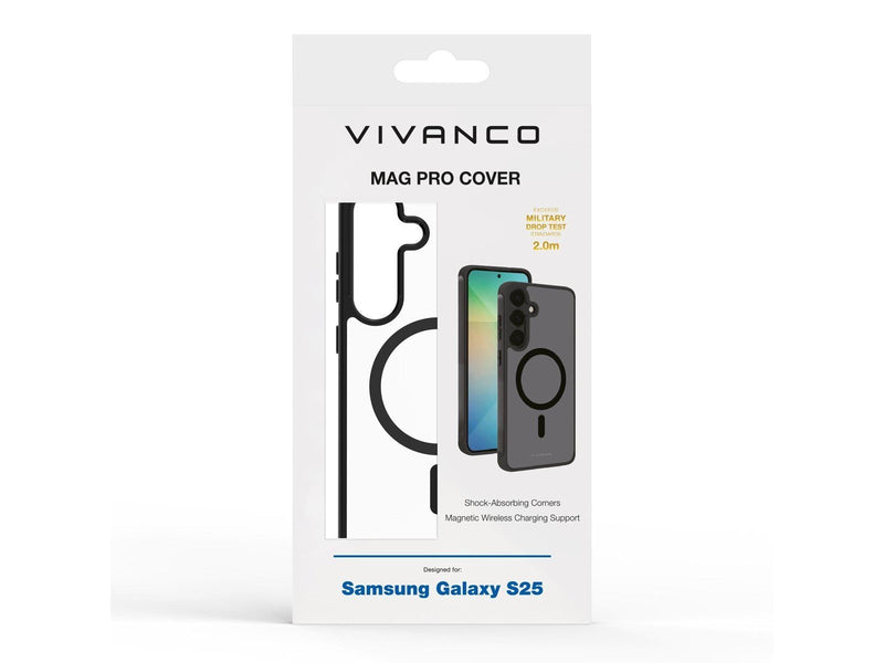 Vivanco Mag Pro Cover Samsung Galaxy S25 Clear/Black